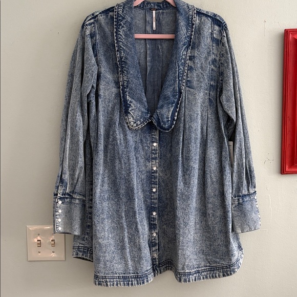 Free people Charlie denim jacket M NWT - Picture 3 of 6